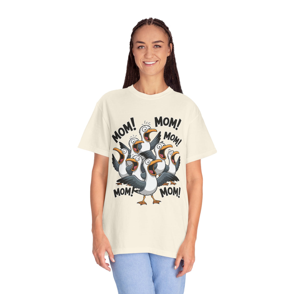 Funny Mom Life Comfort Colors Shirt, Mom Mom Mom Seagull Graphic Tee, Motherhood Humor Shirt, Mother's Day Gift for Moms