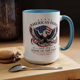 American Pride Eagle Mug, Patriotic Bald Eagle Coffee Mug, Home of the Free Because of the Brave Gift, USA Veteran Mug
