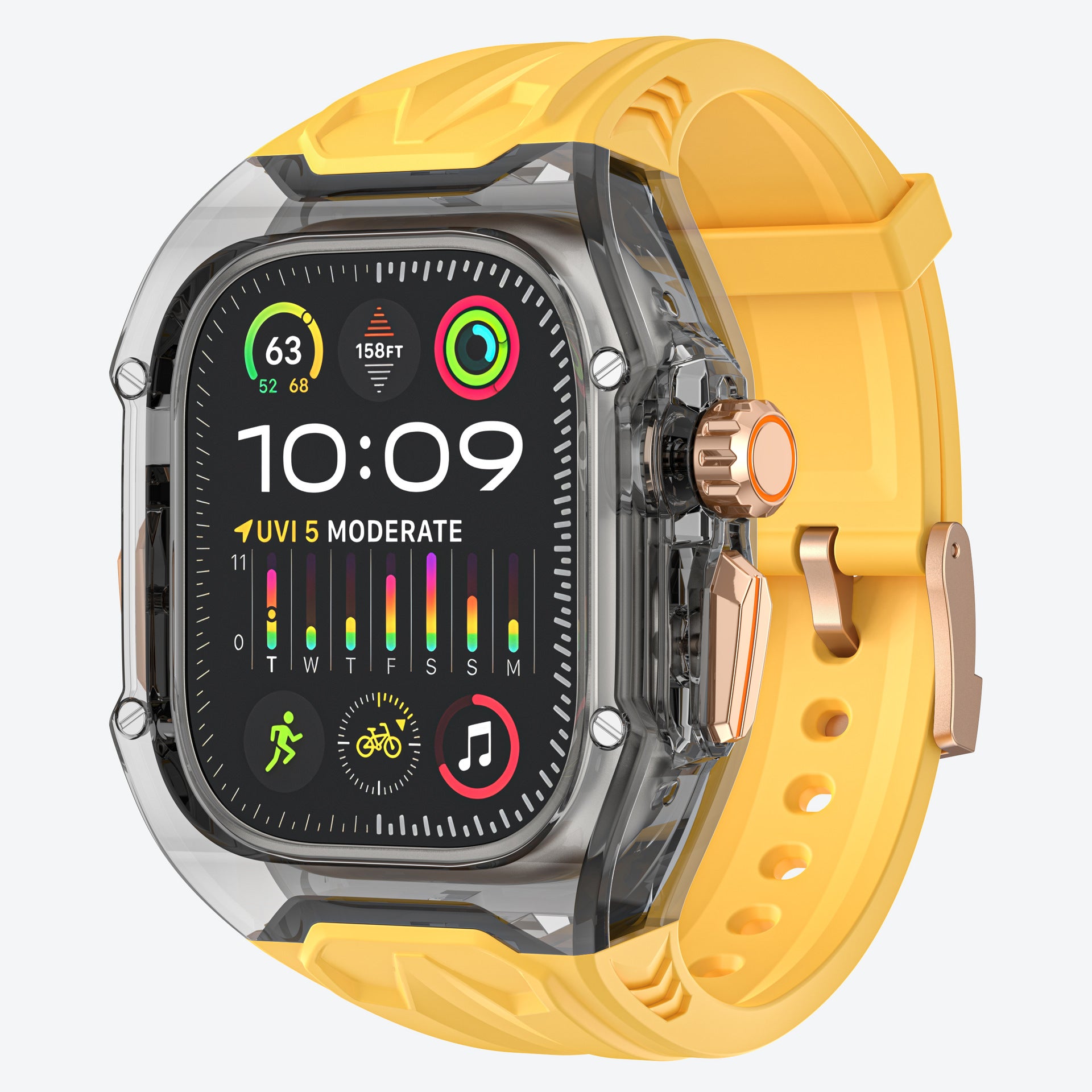 Compatible with Apple Watch 7/8/9 Transparent Protective Case