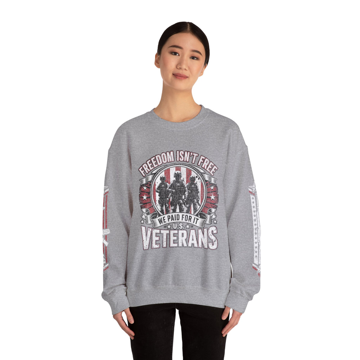 Freedom Isn't Free Veterans Sweatshirt, Military Service Crewneck, American Flag Veteran Pullover, Veteran Gift, Memorial Day Outfit