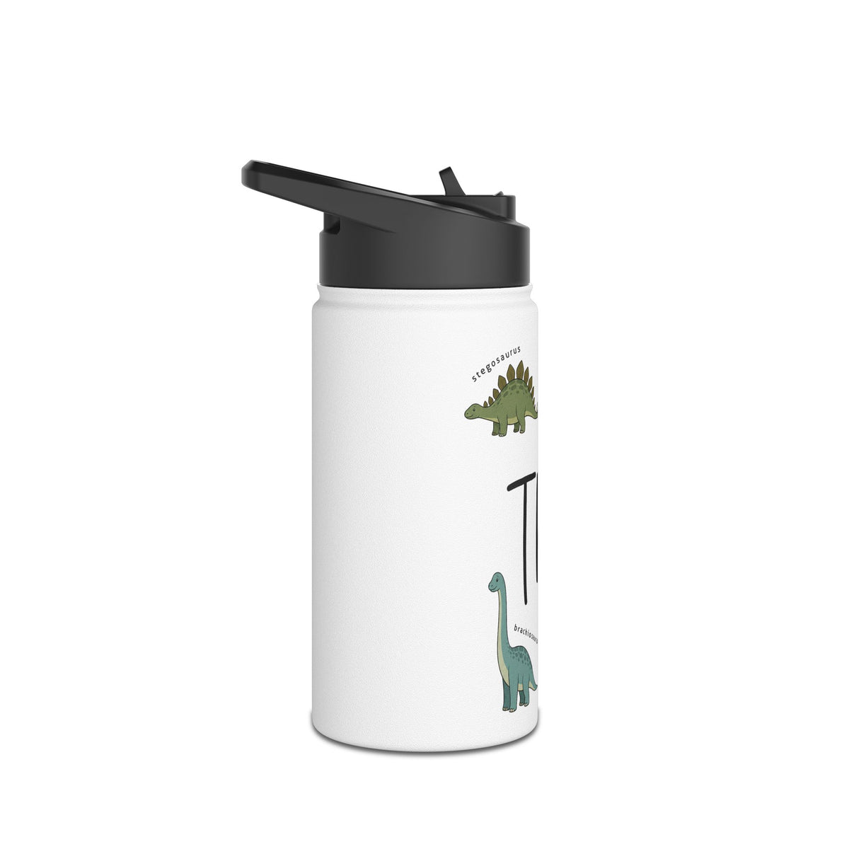 Personalized Dinosaur Water Bottle for Kids, Custom Name School Water Bottle, Dino Lover Gift, Insulated Sports Bottle for Boys