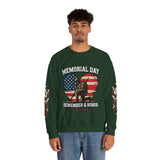 Memorial Day Sweatshirt, Patriotic Military Pullover, Remember and Honor American Flag Crewneck, Veteran Gift, Memorial Day Shirt