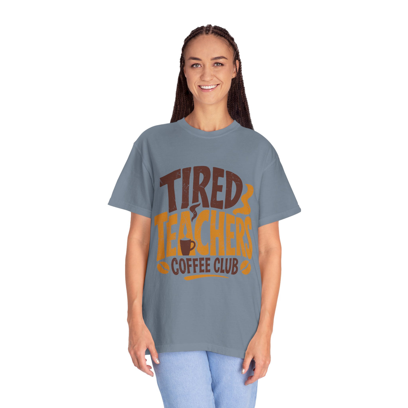Funny Teacher Coffee Comfort Colors Shirt, Tired Teachers Coffee Club Tee, Teacher Appreciation Gift, Educator Graphic Shirt