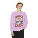 Good Days Sunshine Comfort Colors Sweatshirt, Retro Desert Landscape Crewneck, Positive Vibes Western Aesthetic Gift