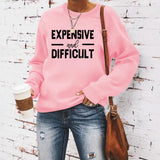 Round neck EXPENSIVE printed pullover sweatshirt sweatshirt