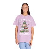 Booked for Christmas Shirt, Book Lover Holiday T-Shirt, Christmas Tree Books Tee, Cozy Reading Gift for Librarian, Teacher or Bookworm