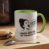 Funny Coffee Lover Mug, Caffeine Incoming Coffee Cup, Handle With Care Mug, Funny Coworker Gift, Office Humor Mug for Women