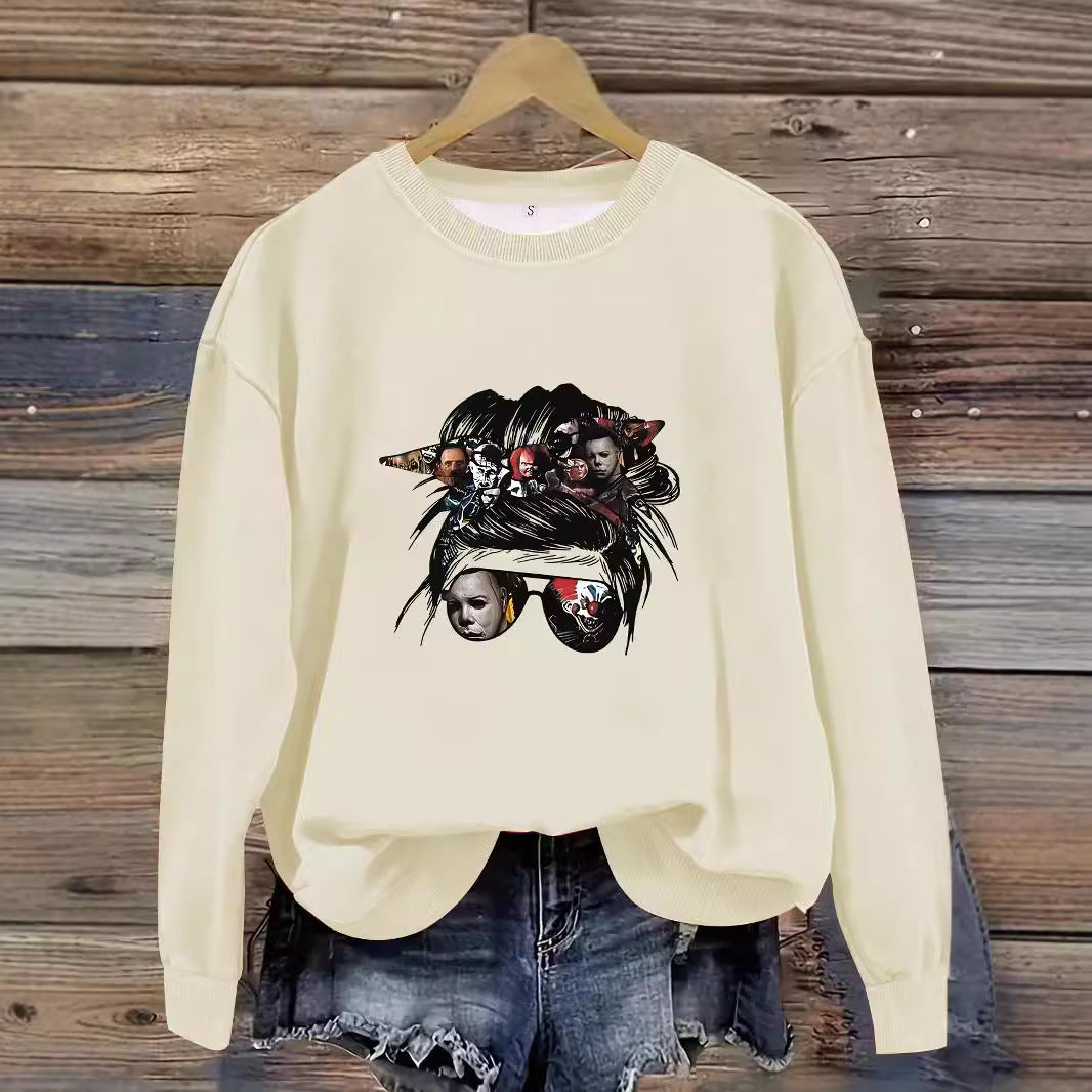 Printed pullover sweatshirt sweatshirt
