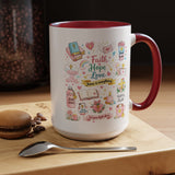 Christian Faith Hope Love Mug, Inspirational Bible Verse Coffee Mug, Jesus Is Everything Gift, Religious Mug for Women