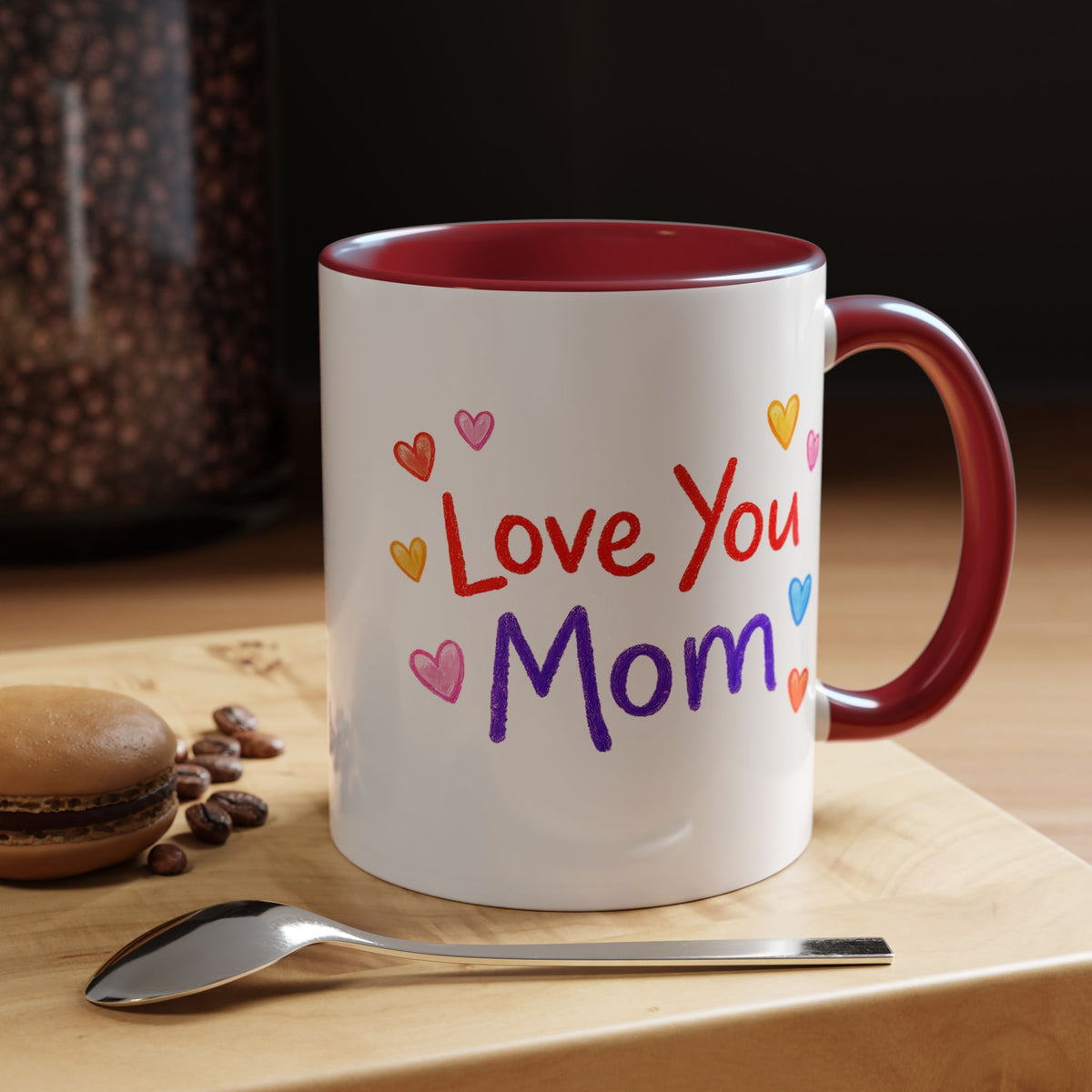 Love You Mom Mug, Mother's Day Coffee Mug Gift, Cute Mom Appreciation Mug, Gift from Daughter or Son, Everyday Mom Cup