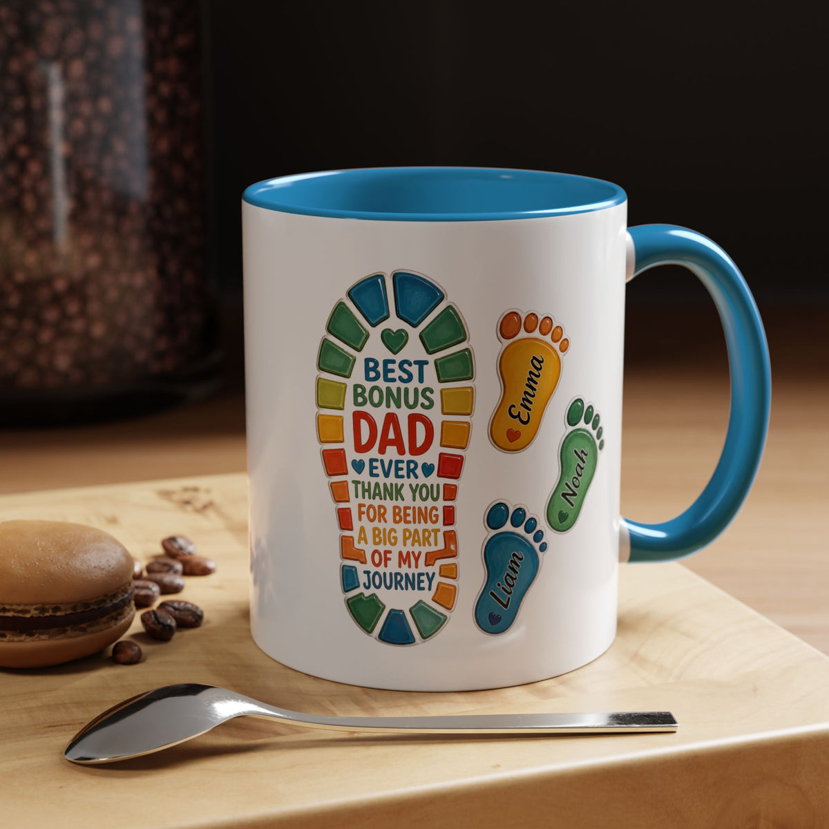 Personalized Bonus Dad Mug, Custom Stepdad Coffee Mug with Kids Names, Father's Day Gift for Bonus Father, Family Appreciation Cup