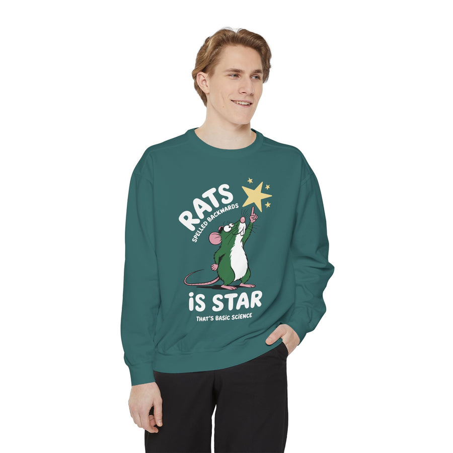 Funny Rat Sweatshirt, Rats Spelled Backwards Is Star Crewneck, Cute Rat Lover Sweatshirt, Pet Rat Gift, Funny Animal Apparel
