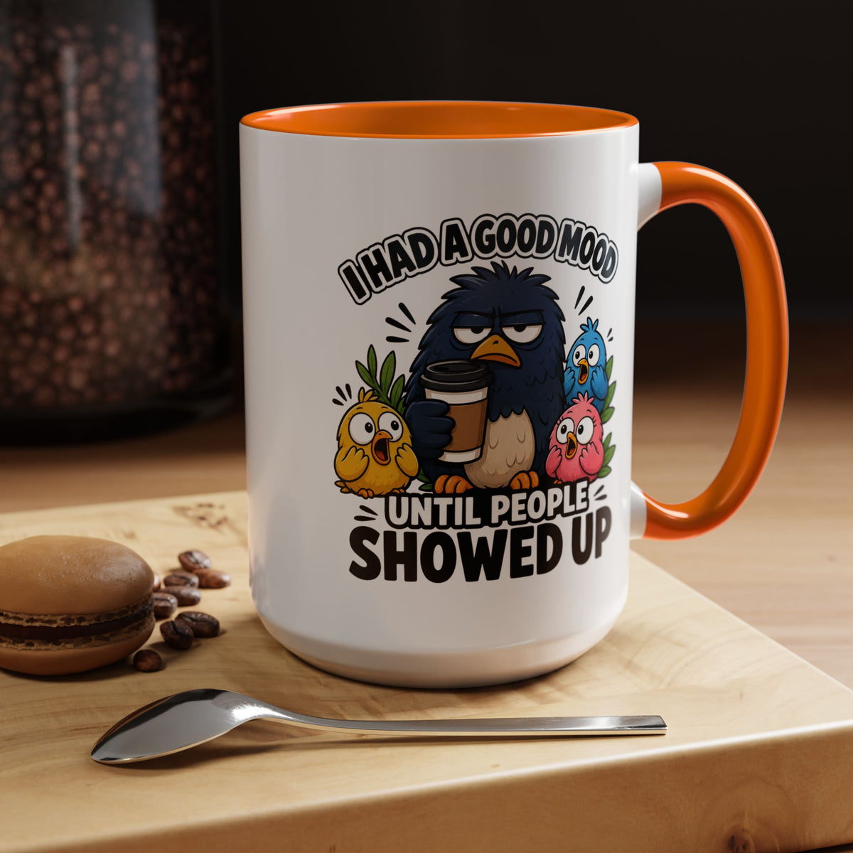 Funny Introvert Bird Coffee Mug, Grumpy Bird Coffee Mug, I Had a Good Mood Until People Showed Up Mug, Coworker Gift, Office Humor Mug