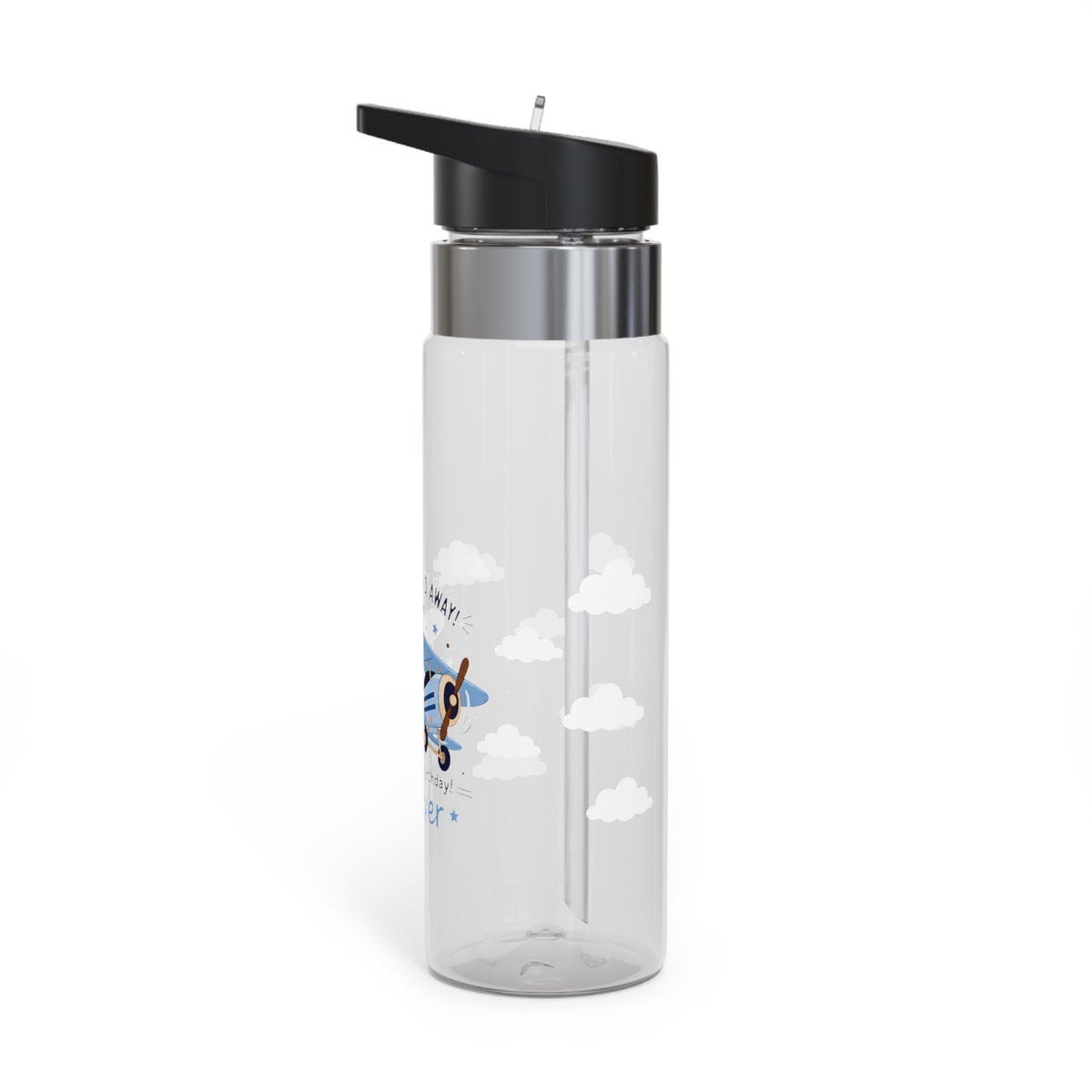 Personalized Airplane Kids Water Bottle, Pilot Birthday Gift for Boys, Aviation Theme Bottle, Travel Party Favor, School Hydration Gift