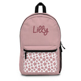 Personalized Pink Kids Backpack, Custom Name Floral School Bag, Cute Girls Backpack, Back to School Book Bag, Preschool Gift