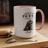 Full Armor of God Coffee Mug with Name, Personalized Christian Knight Gift for Men, Inspirational Scripture Ceramic Tea Cup, Religious Faith Present