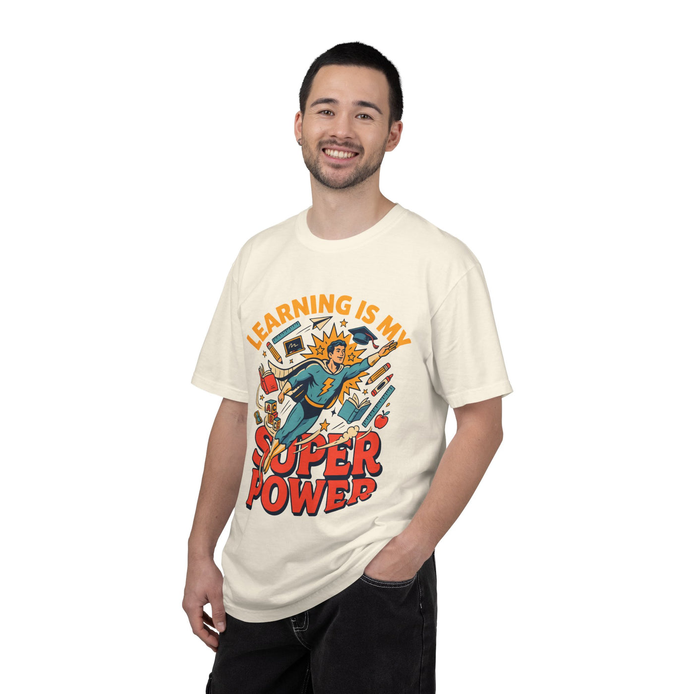 Teacher Superhero Comfort Colors Shirt, Learning Is My Super Power Tee, Teacher Appreciation Gift, Back To School Educator Shirt