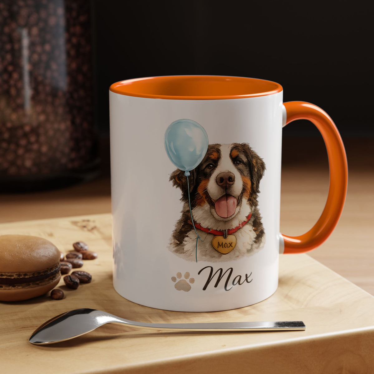 Personalized Dog Portrait Mug, Custom Pet Name Coffee Mug, Dog Lover Gift for Pet Parents, Memorial or Birthday Dog Mug