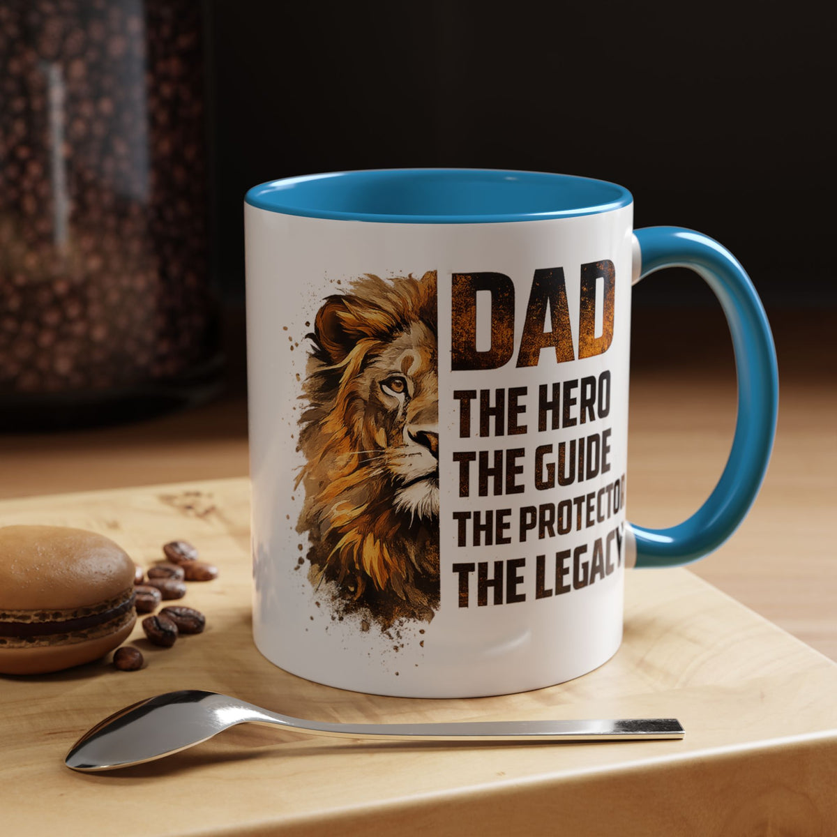 Dad Appreciation Coffee Mug, Dad The Hero The Guide The Protector Mug, Lion Dad Gift, Father's Day Coffee Cup, Gift for Dad