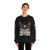 Veterans Day Sweatshirt, Freedom Isn't Free Eagle Pullover, Patriotic Military Top, Veteran Gift, American Pride, USA Clothing