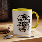 Personalized Graduation Mug, Grad Goals 2027 Coffee Cup, Custom Name Gift for Him, High School or College Senior, Proud Family Present