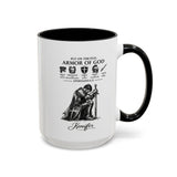 Full Armor of God Coffee Mug with Name, Personalized Christian Knight Gift for Men, Inspirational Scripture Ceramic Tea Cup, Religious Faith Present