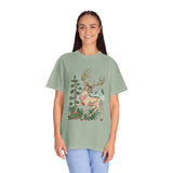 Woodland Deer Shirt, Rustic Stag and Mountain Graphic, Gift for Wildlife Lovers and Hikers, Forest Inspired Cabin Weekend Clothing