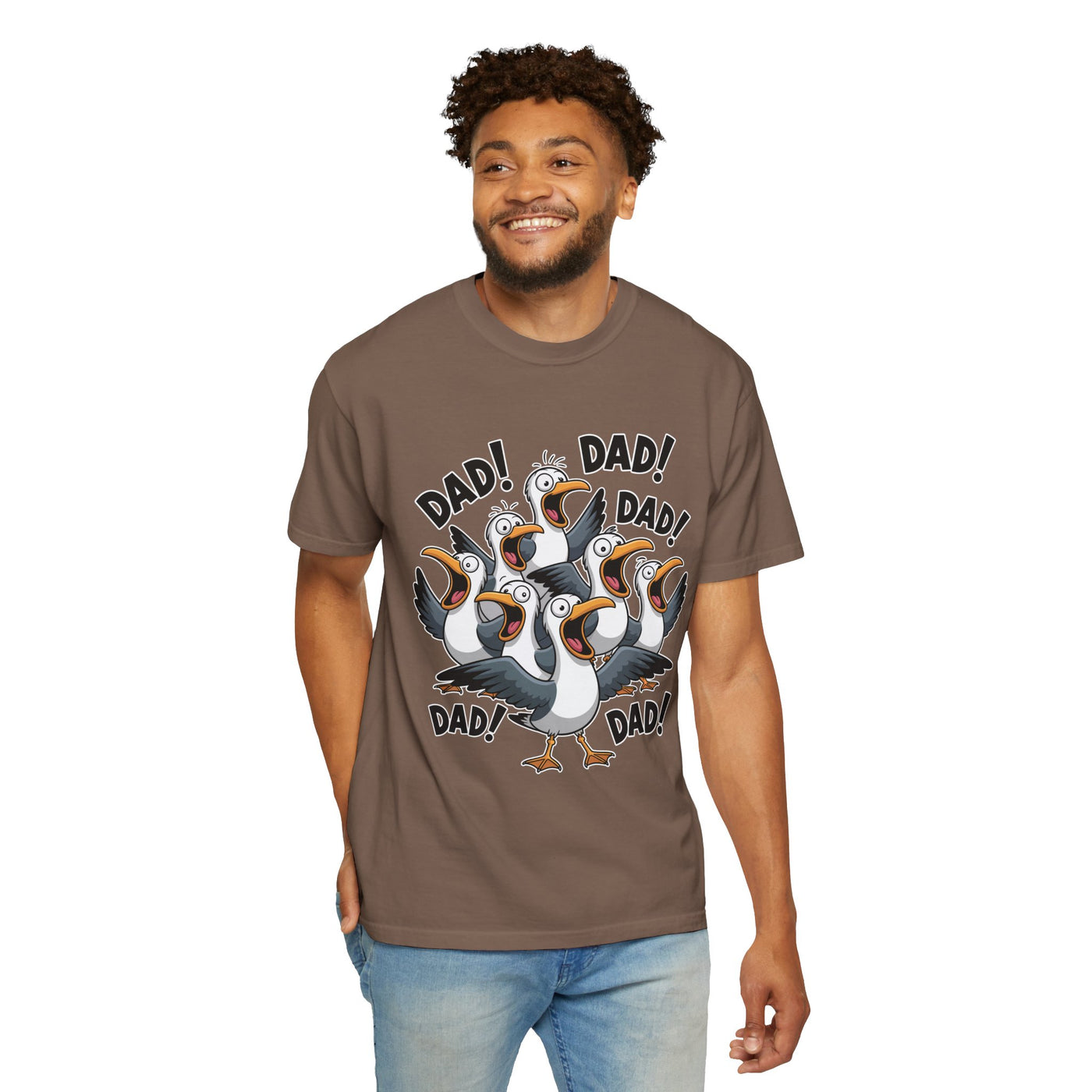 Funny Dad Life Comfort Colors Shirt, Dad Dad Dad Seagull Tee, Fatherhood Humor Graphic Shirt, Father's Day Gift for Dad