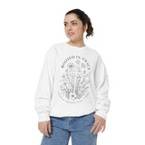 Rooted in Grace Comfort Colors Sweatshirt, Christian Floral Cross Sweatshirt, Faith Based Gift for Women, Inspirational Crewneck