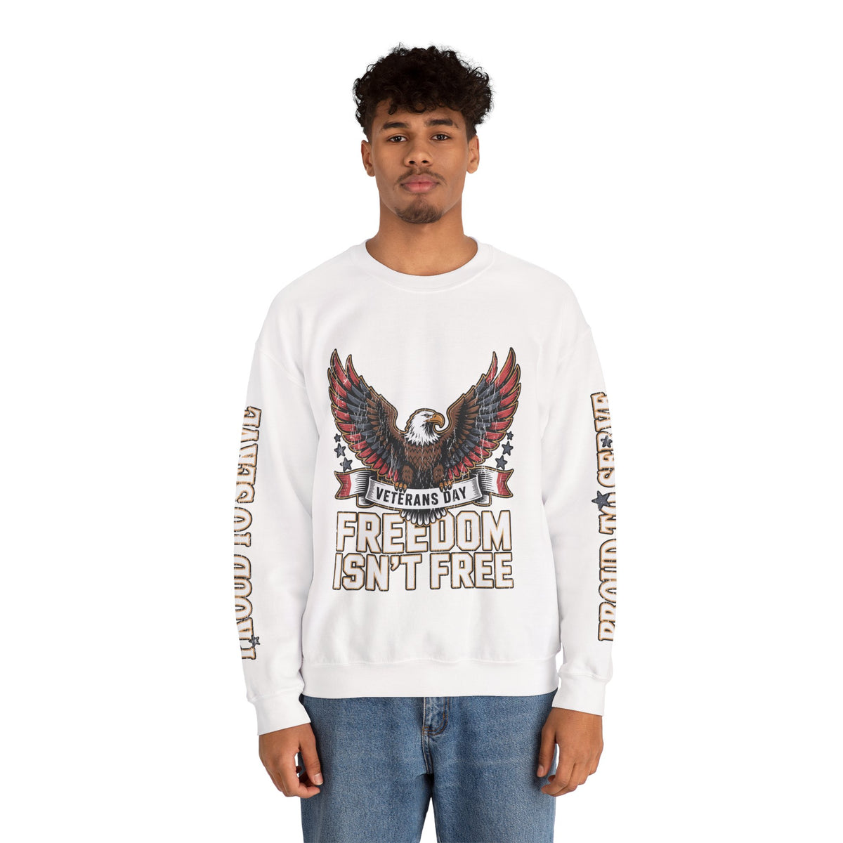 Veterans Day Sweatshirt, Freedom Isn't Free Eagle Pullover, Patriotic Military Top, Veteran Gift, American Pride, USA Clothing