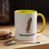 Funny Pressed Daily Coffee Mug, Stressed Pen Office Mug, Coworker Humor Gift, Teacher Appreciation Mug, Work From Home Cup