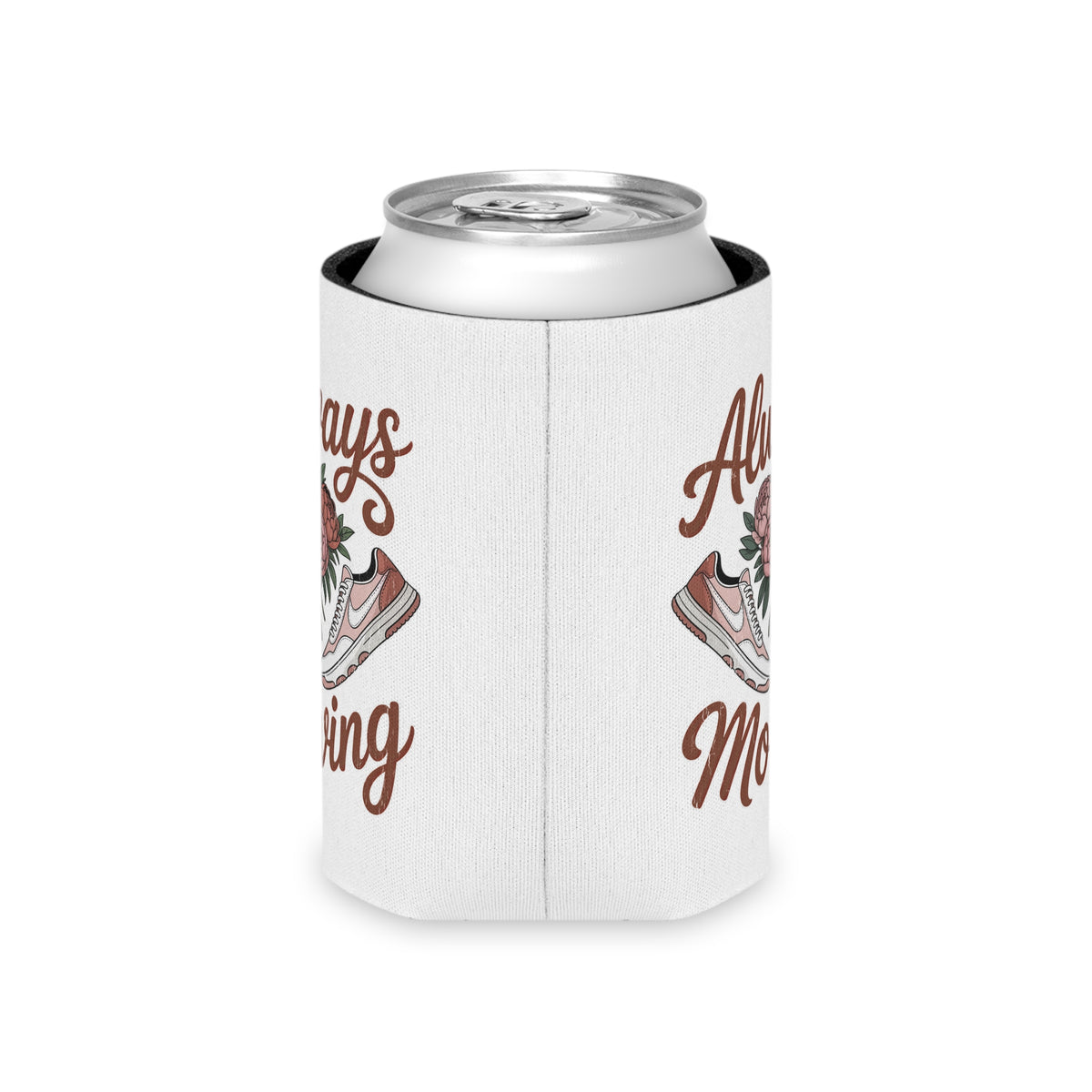 Always Moving Can Cooler, Sneaker Lover Drink Sleeve, Floral Shoe Design, Fitness Gift for Her, Gift for Runners and Active Women