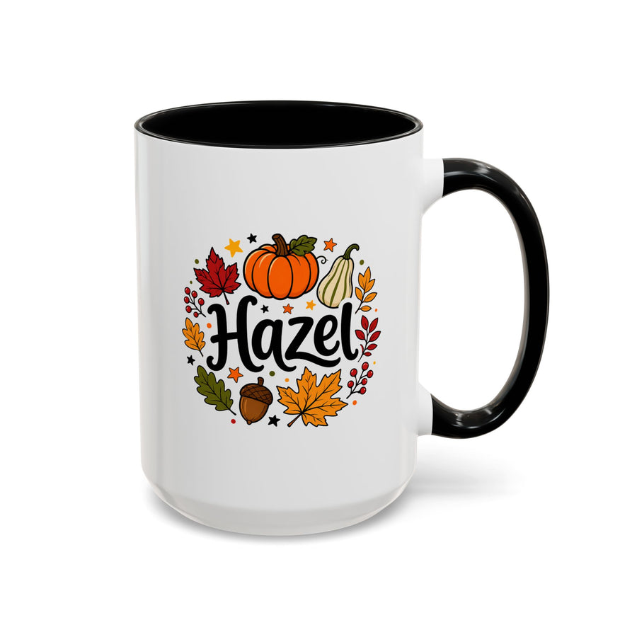 Personalized Fall Name Mug, Custom Hazel Pumpkin Coffee Cup, Autumn Birthday Gift for Her, Thanksgiving Keepsake, Cozy Seasonal Present