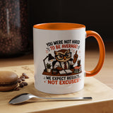 Funny Motivational Office Mug, Results Not Excuses Coffee Cup, Tough Love Gift for Employee, Coworker, Boss or Entrepreneur, Workplace Humor
