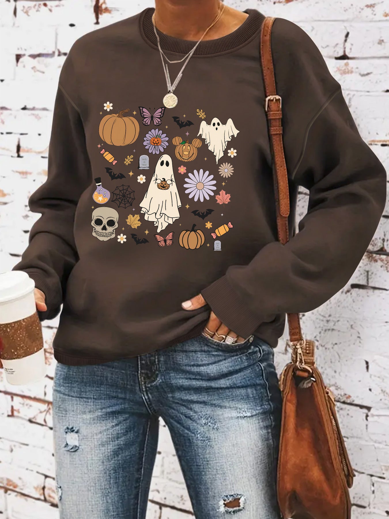 Round neck sweatshirt sports sweatshirt