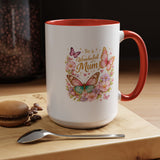 To My Wonderful Mum Butterfly Mug, Floral Mom Coffee Mug, Mother's Day Gift for Mum, Butterfly Coffee Cup, Mom Appreciation Gift