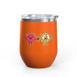 Heart and Peace Sign Wine Tumbler, Cute Friendship Gift, Love and Unity Drinkware, Valentine's Day Gift for Her or Best Friend