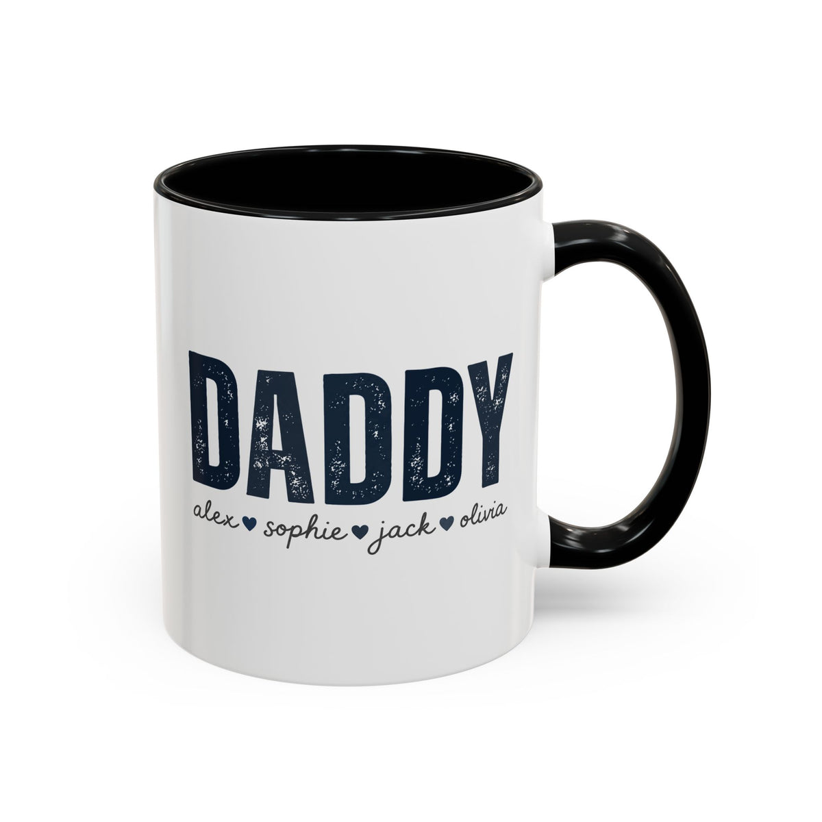 Personalized Daddy Coffee Mug with Kids Names, Custom Dad Mug Gift from Children, Father's Day Coffee Cup, Birthday Gift for Daddy