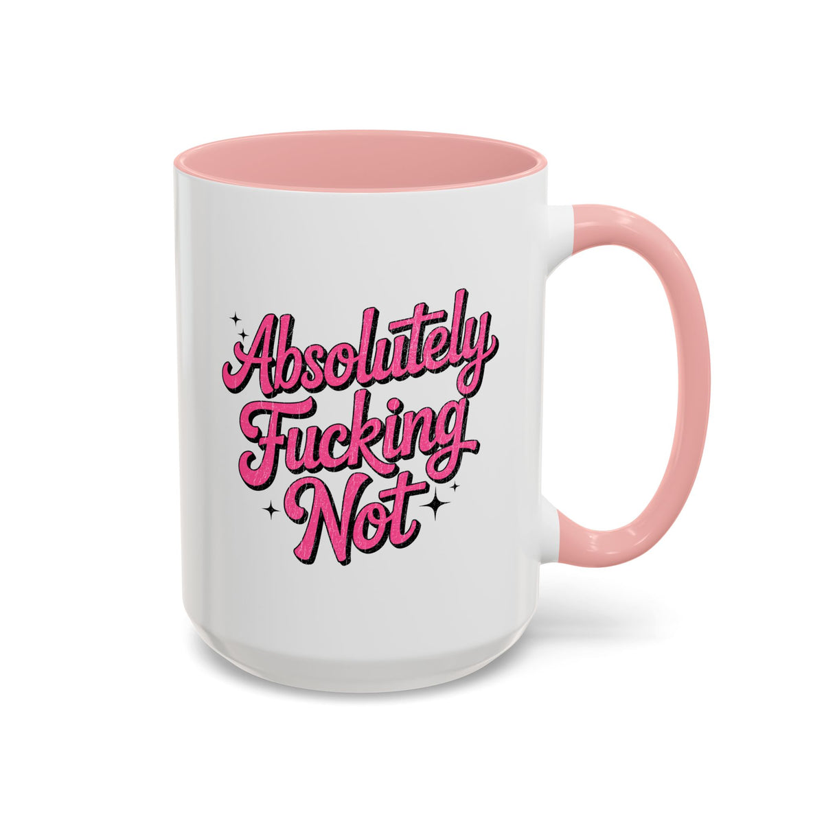 Absolutely Not Coffee Mug, Funny Sarcastic Pink Retro Lettering, Sassy Birthday Gift for a Best Friend or Office Work Bestie