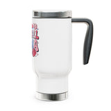 Softball Mama Travel Mug, Pink Baseball Mom Stainless Steel Cup, Cute Sports Mom Gift, Game Day Drinkware, Softball Season Gift for Women