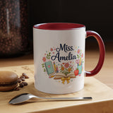 Personalized Teacher Coffee Mug, Custom Teacher Name Gift, Floral Teacher Mug, Teacher Appreciation Present, Classroom Gift