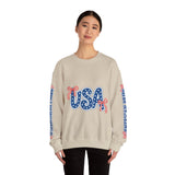 USA Patriotic Sweatshirt, American Flag Ribbon Pullover, Vintage Stars and Stripes Top, Fourth of July Outfit, Americana Gift for Women