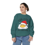 Egg-Cited for Christmas Sweatshirt, Funny Fried Egg Crewneck, Cute Food Pun Holiday Pullover, Christmas Breakfast Gift for Brunch Lover