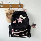 Japanese cute girl bag Niche self made fiv pointed star backpack ins college student schoolbag female high school backpack