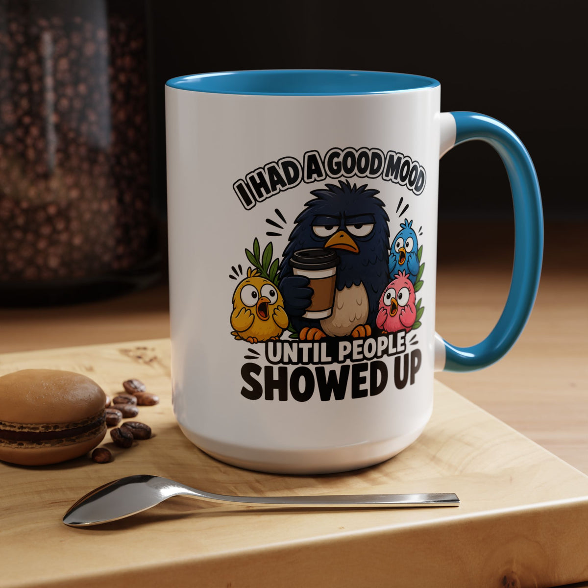 Funny Introvert Bird Coffee Mug, Grumpy Bird Coffee Mug, I Had a Good Mood Until People Showed Up Mug, Coworker Gift, Office Humor Mug