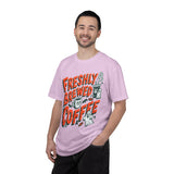 Coffee Lover Halloween Shirt, Freshly Brewed Coffee Ghost T-Shirt, Cute Spooky Season Gift for Barista and Caffeine Fan, Gift for Her