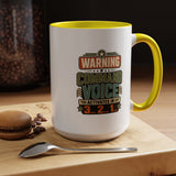 Funny Military Command Voice Mug, Warning Countdown Coffee Cup, Army Dad or Veteran Gift for Him, Retirement Birthday Humor Present