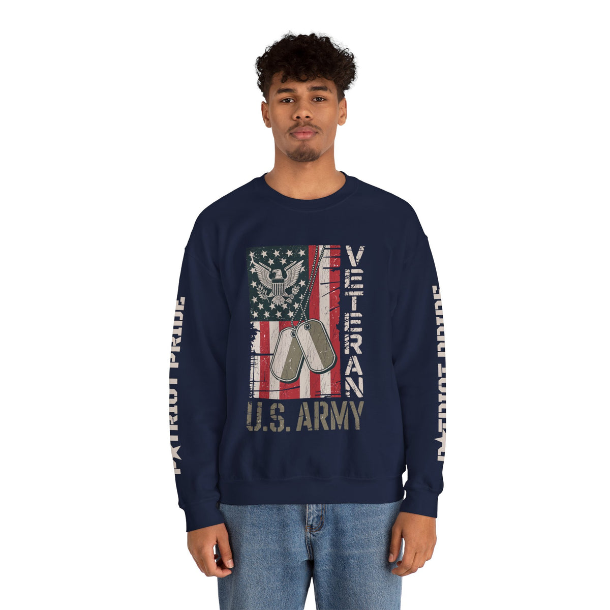 US Army Sweatshirt, Vintage Military Pullover, American Flag Army Top, Veteran Gift, Patriotic Military Clothing, Army Family Gift