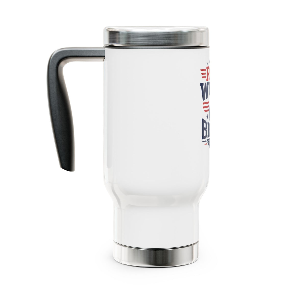 Red White Brave Stainless Steel Travel Mug, Patriotic Military Gift, American Eagle Coffee Cup, Service Member Gift, USA Drinkware