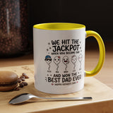 Personalized Best Dad Ever Mug, Custom Father's Day Coffee Mug with Kids Names, Funny Jackpot Dad Gift, Unique Family Keepsake Cup